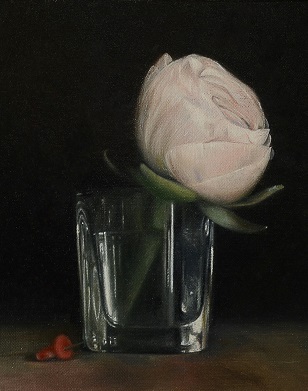Ginny Page 2012 - Ranunculus1 No.1 - Oil on Canvas 16x22cm